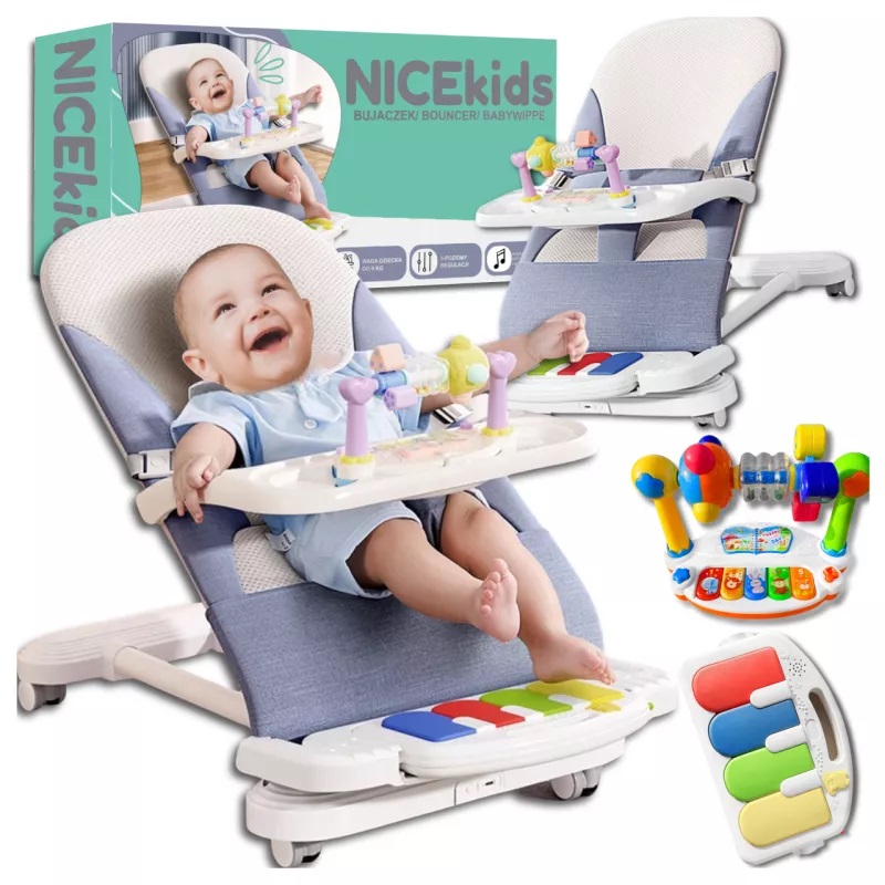 Balansoar NiceKids Pliabil cu Pian si Jucarii - imagine 2