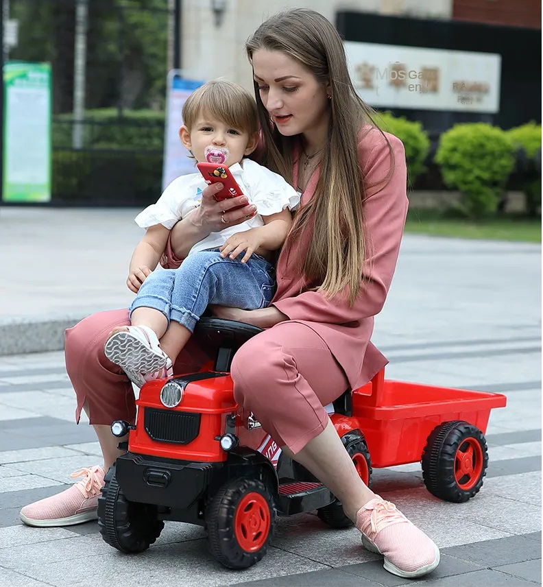Tractor Electric Nichiduta King Track cu Remorca Rosu - imagine 4