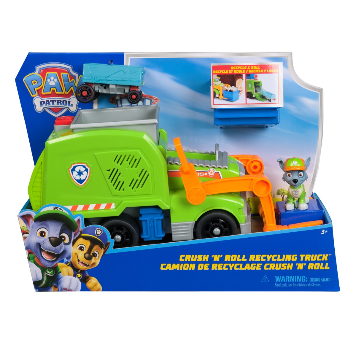 Camion Reciclare Paw Patrol Rocky cu Figurina