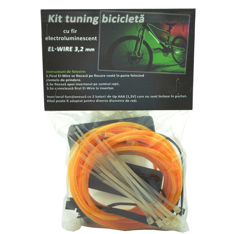 Kit EL Wire Roti Bicicleta Galben | Procart