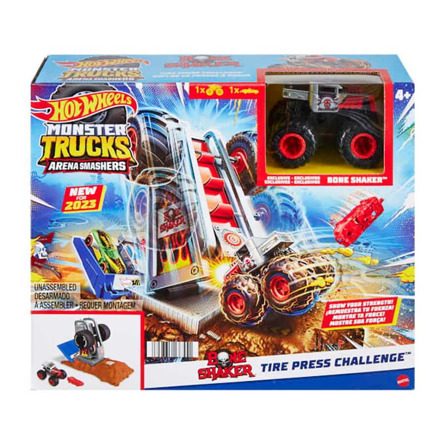 Set Hot Wheels Monster Trucks Tire Press Challenge