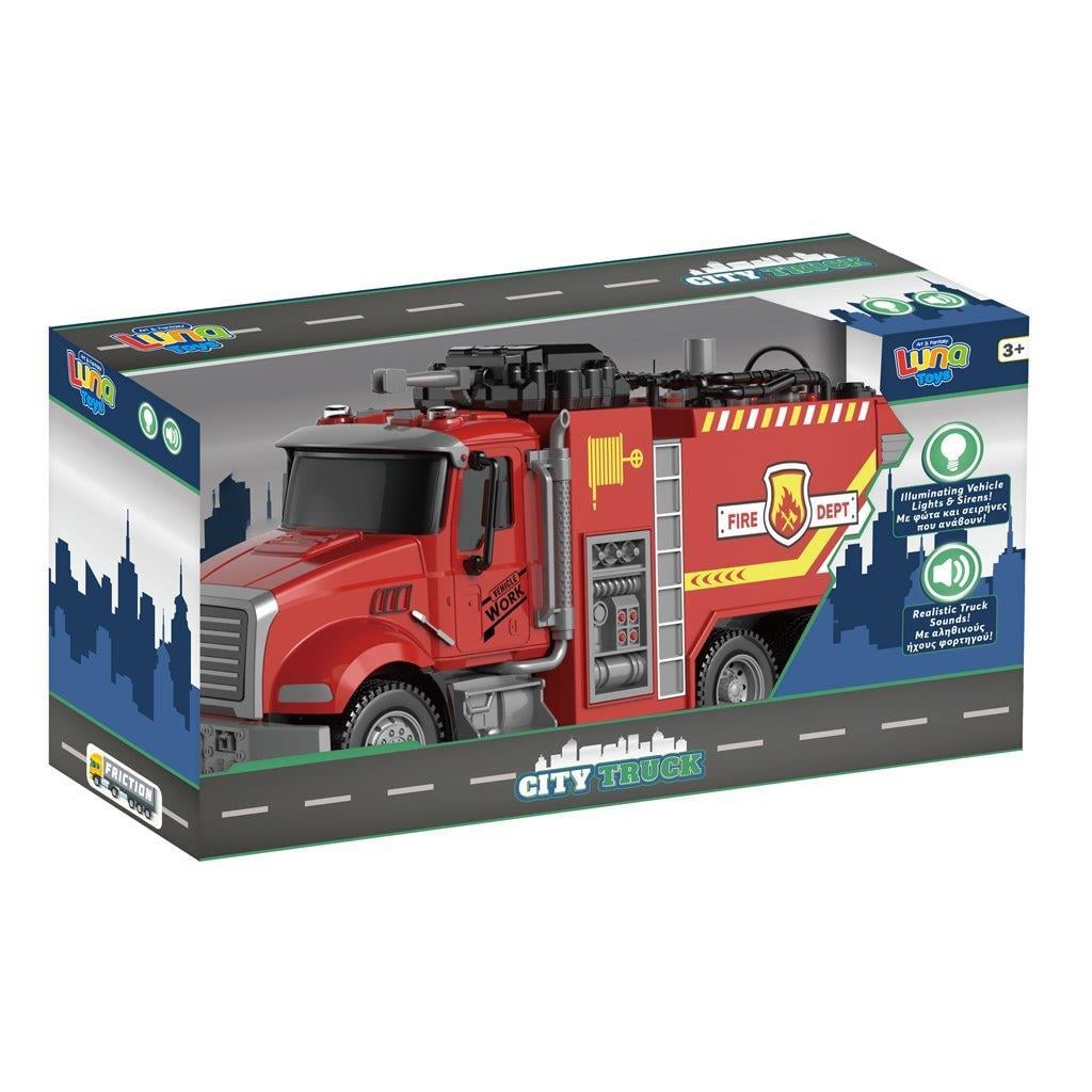 Camion Pompieri Luna Toys cu Lumini și Sunete