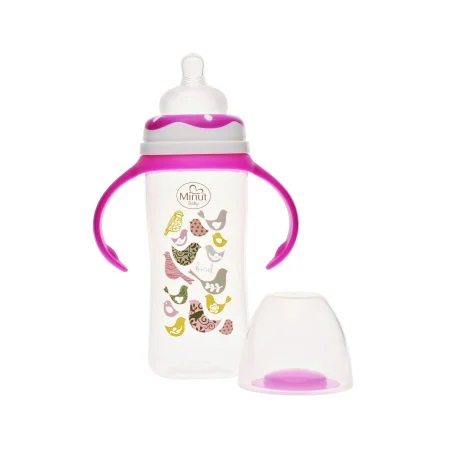 Biberon Minut Baby 270ml cu manere roz
