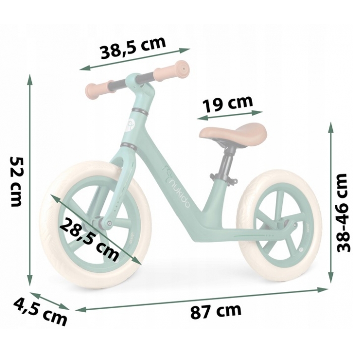 Nukido Bicicletă fără pedale Light Flee Verde - imagine 6