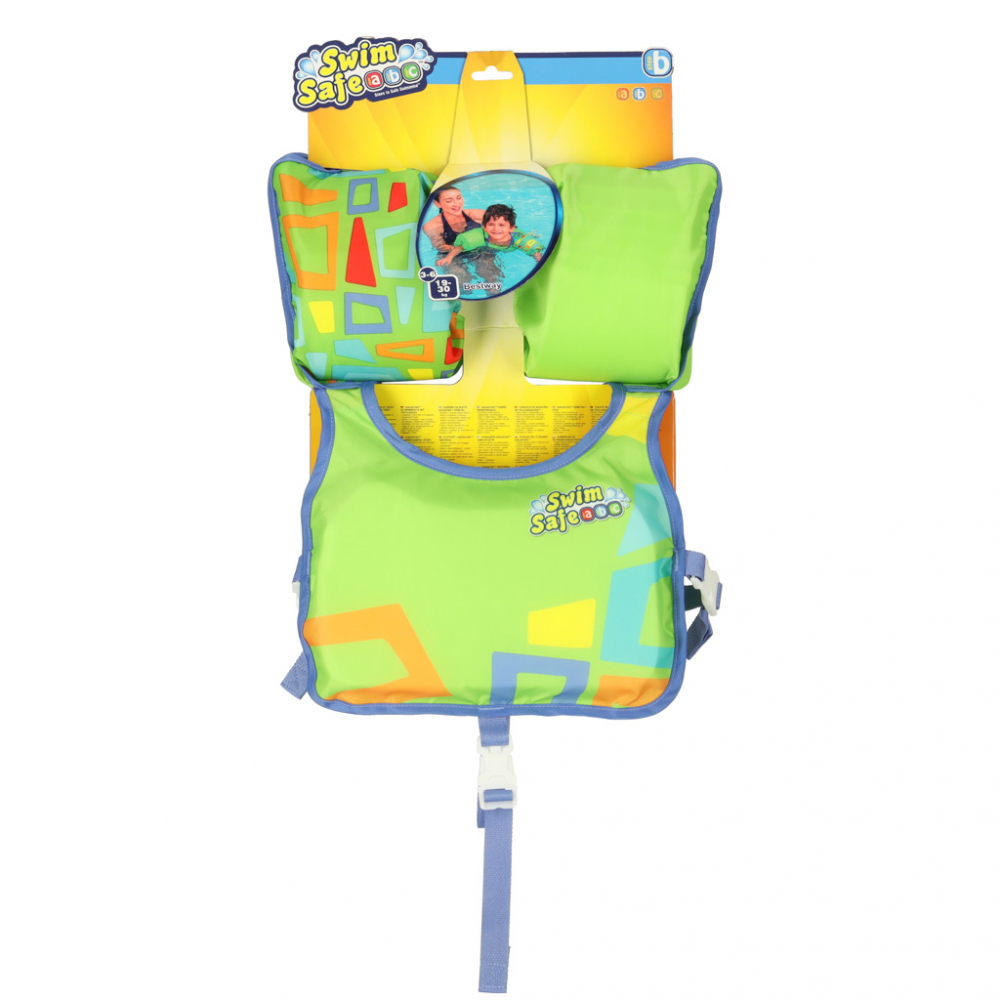 Vesta Inot Copii cu Maneci Green, Bestway - imagine 2