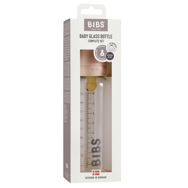 Set Biberon Bibs Sticlă 225 ml Anticolici Blush
