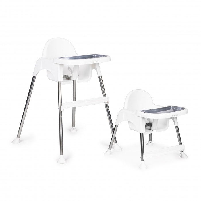 Scaun de masă Ecotoys 2 în 1, Alb, Reglabil - imagine 3