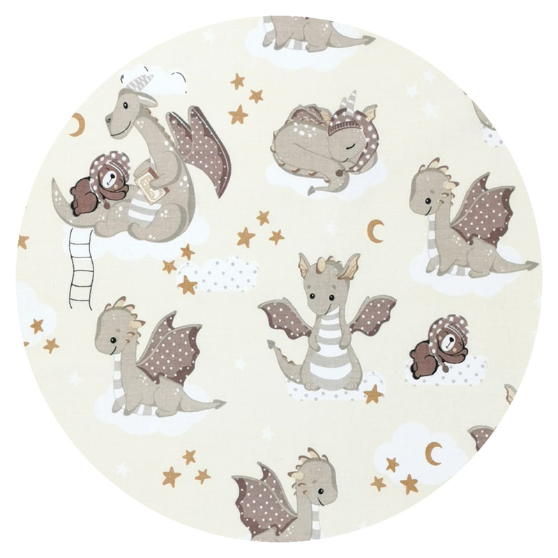 Lenjerie Patut 3 Piese Qmini Dragons Beige - imagine 2