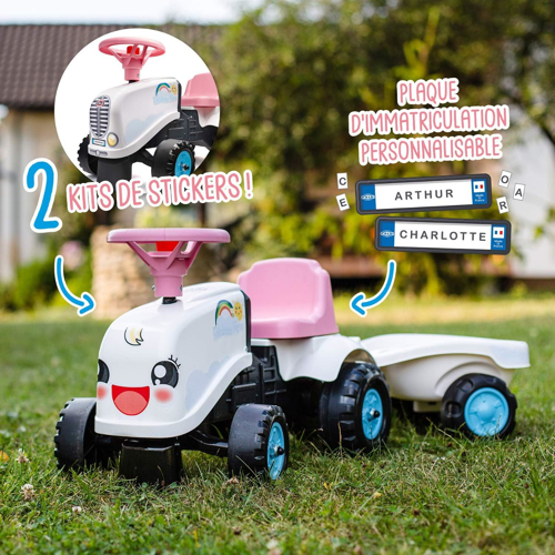 Tractor Copii Falk FK 206B Roz cu Remorca