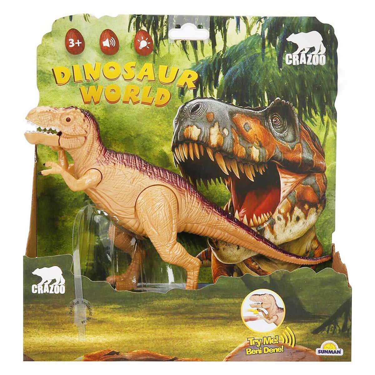 Figurina Dinozaur Crazoo cu Sunet și Lumină, 24 cm