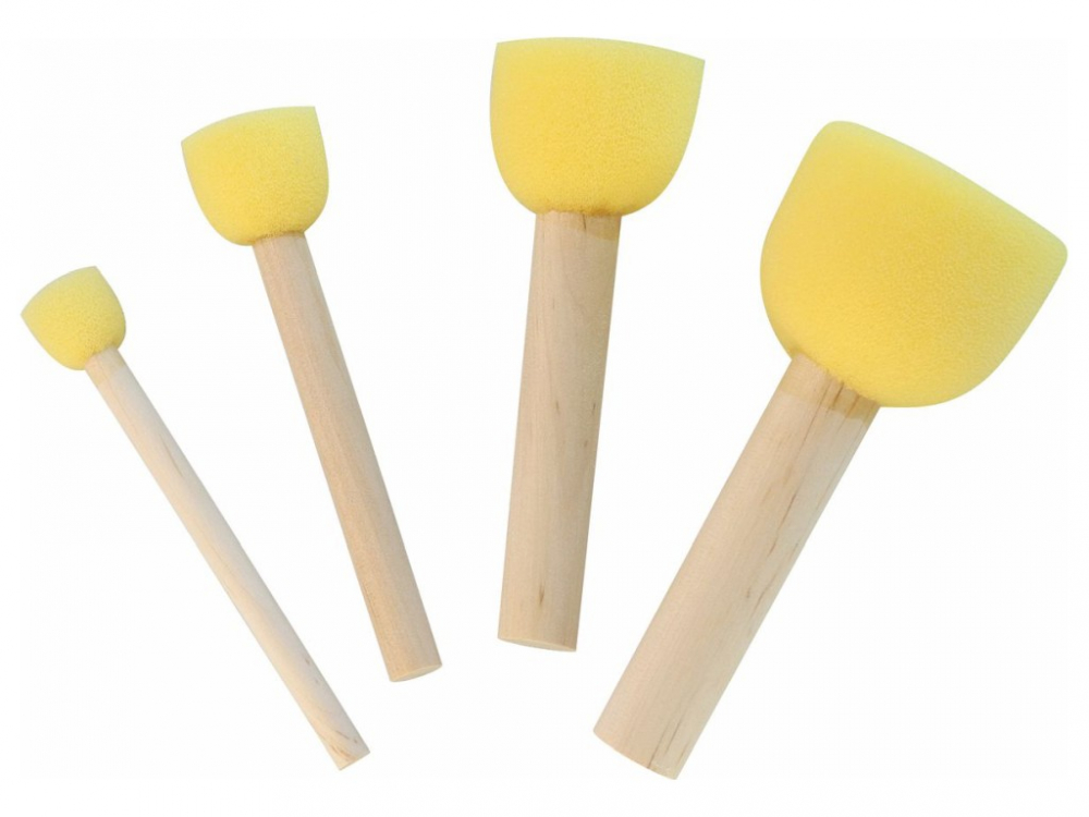 Set 4 Pensule Spuma Kreul cu Maner Lemn