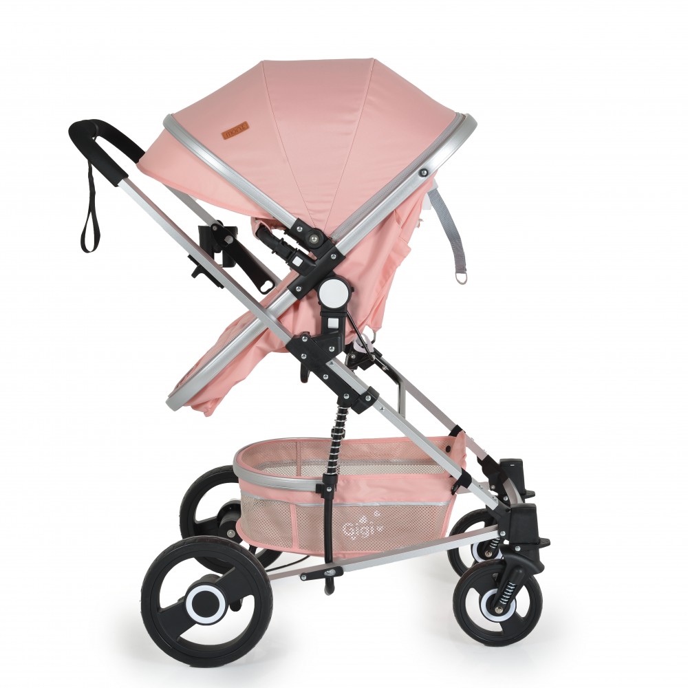 Carucior 2 in 1 Moni Gigi Pink, Transformabil 0-15kg - imagine 5