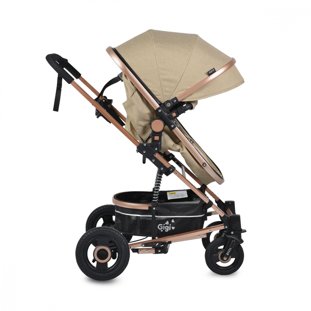 Carucior 2 in 1 Transformabil Moni Gigi, Beige - imagine 4