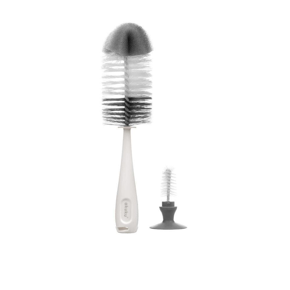 Set Perie Biberoane Akuku Gri | Curățare Eficientă - imagine 4