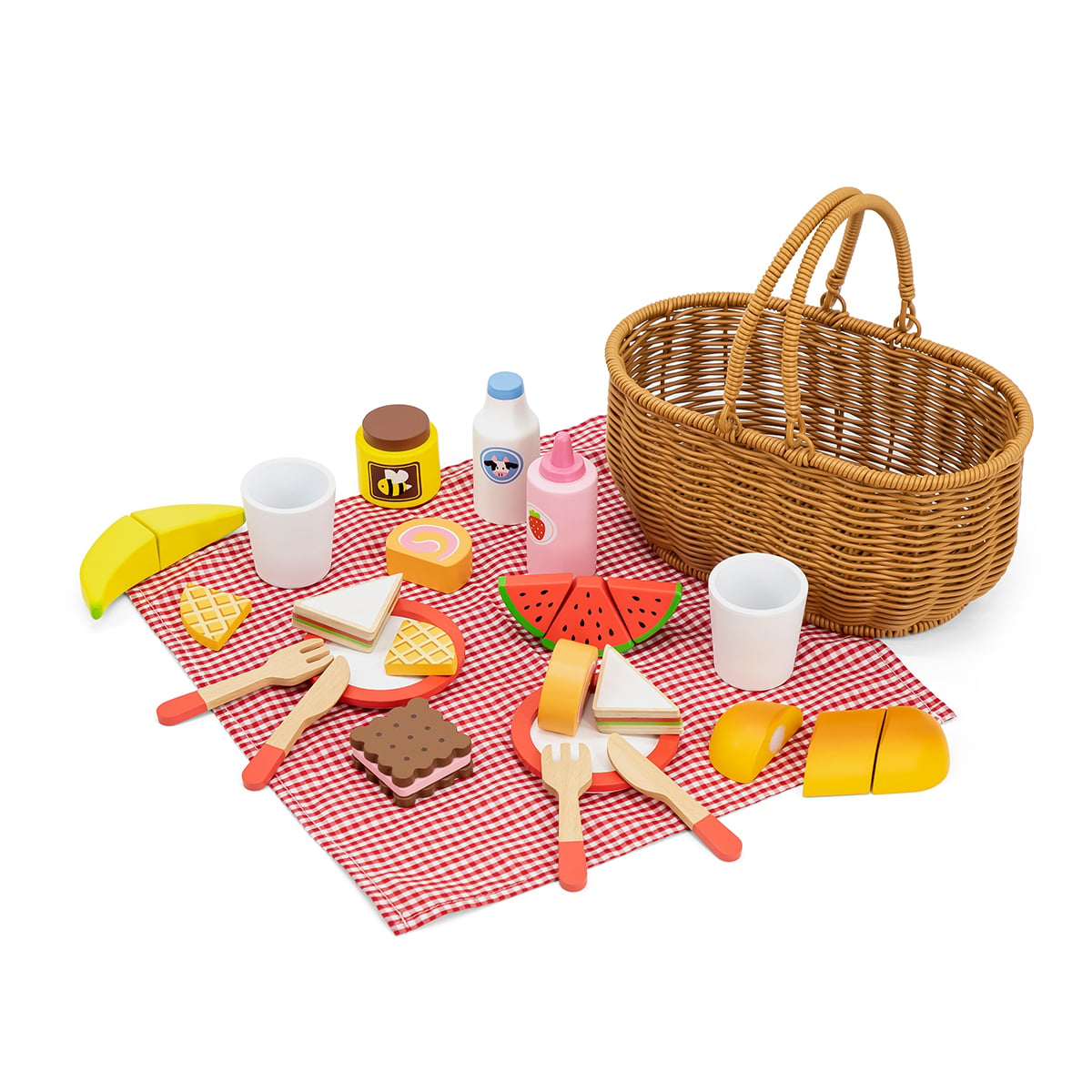 Set de joacă Viga Coș de picnic, lemn, Montessori