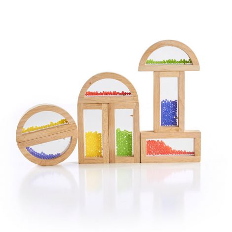 Rainbow Blocks Guidecraft - Joc Senzorial Colorat - imagine 2