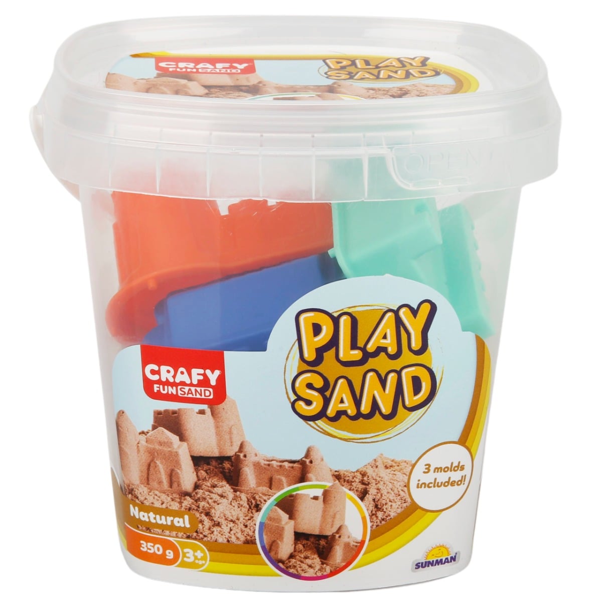 Nisip de modelat Crafy 350g, Set creativ