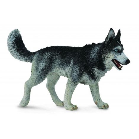 Figurina Husky Siberian Collecta, Pictat Manual
