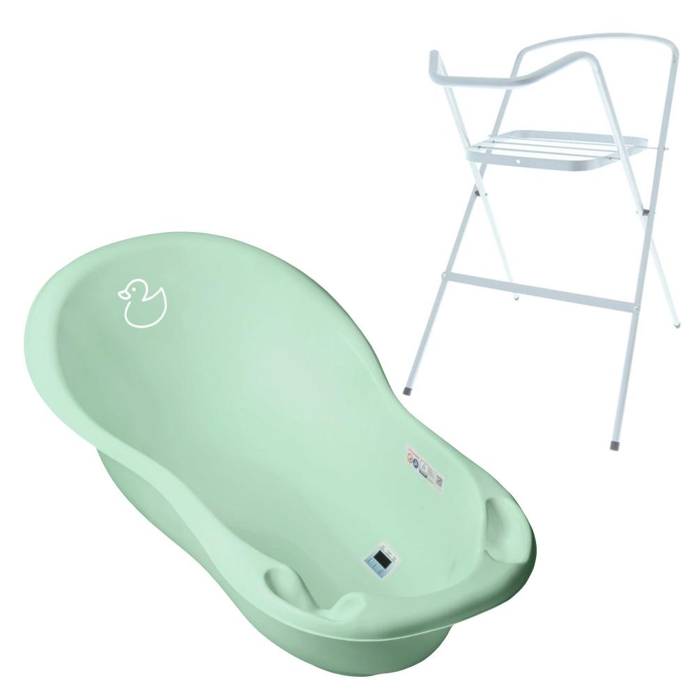 Cadita Bebe 86 cm Duck Mint cu Termometru Tega - imagine 2
