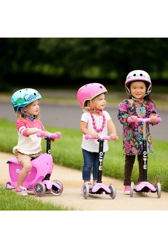 Trotineta Micro Mini2go Deluxe Pink | Cu Scaunel și Depozitare - imagine 3