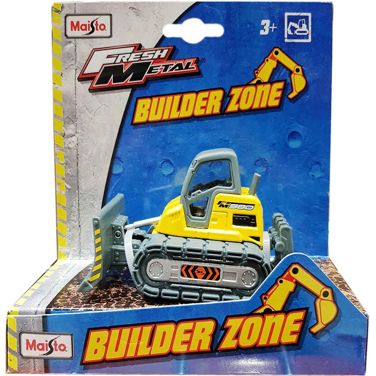 Buldoexcavator Maisto Galben | Masinuta Constructii