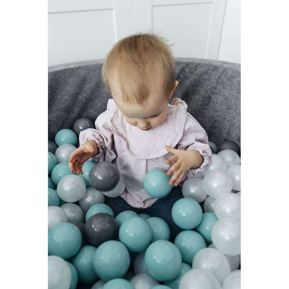 Set 200 Bile Flumi 7 cm Alb-Verzi Piscină Uscată