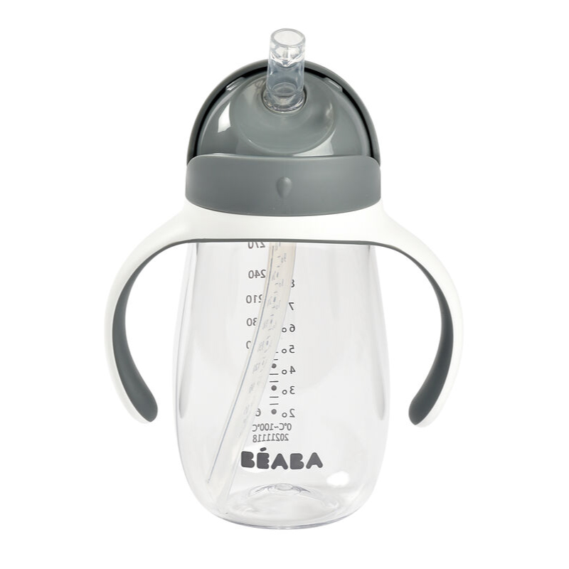 Cana cu pai Beaba Tritan 300ml Mineral Grey - imagine 4
