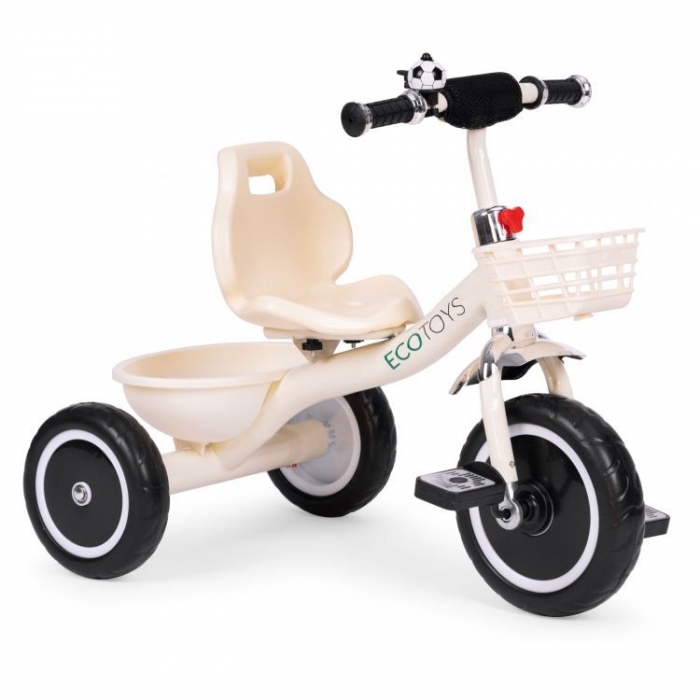 Tricicleta Ecotoys WQL-1999 Bej | Sigurță pentru Copii - imagine 7