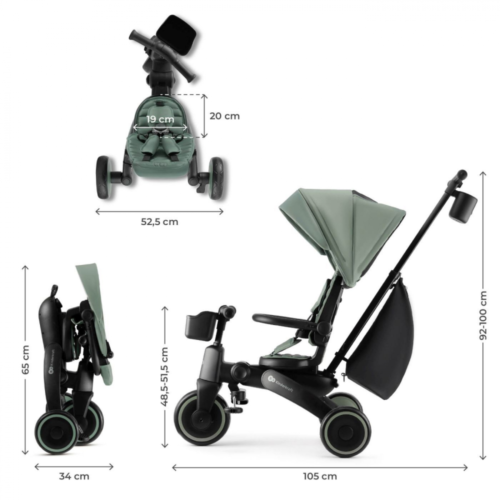 Kinderkraft Jazz 2 - Tricicleta 5-in-1 Pliabilă - imagine 6