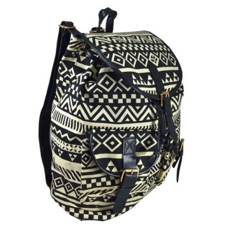 Rucsac Urban LaRue Grafion Crem/Negru Design - imagine 2