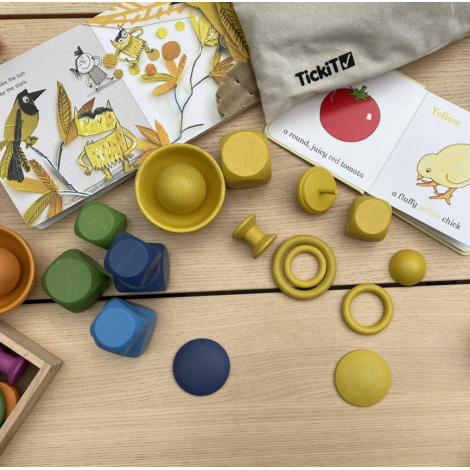 Set 21 mosoare colorate Tickit | Joc educativ lemn - imagine 3