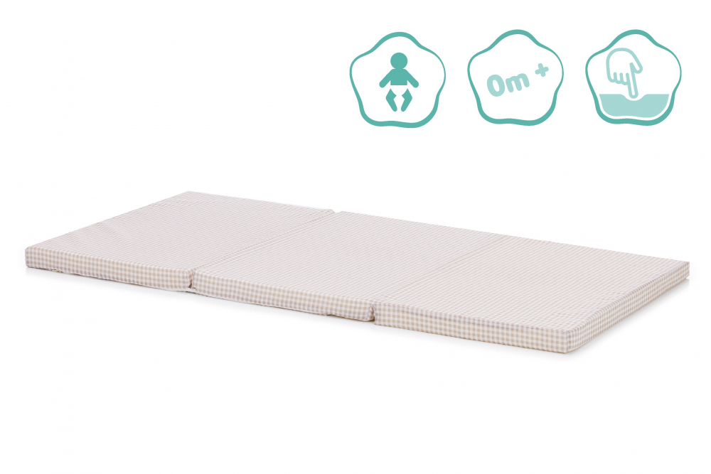 Saltea Pliabilă Fillikid 120x60, Beige Carouri