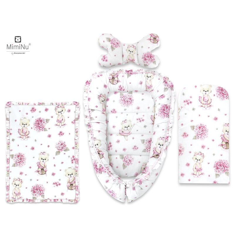 Miminu Baby Cocoon Set 4 în 1 Pink Ballerina