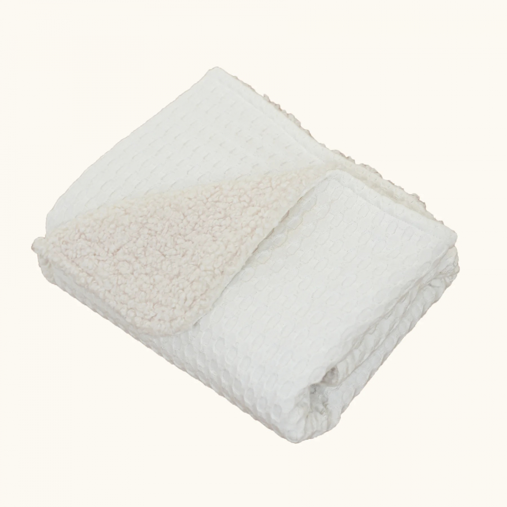 Paturica BabyLy Reversibilă Bumbac Waffle, 100x70 cm - imagine 5