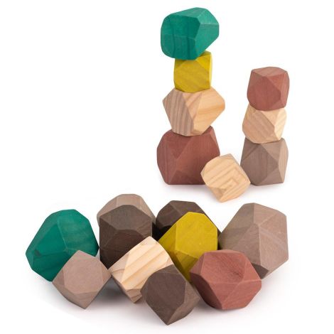 Joc educativ Wood Stones Miniland, Dezvoltare Motricitate - imagine 3