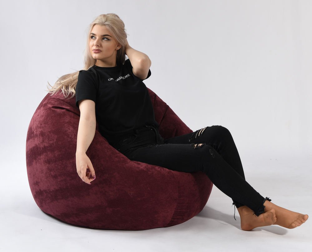 Fotoliu Pufrelax Relaxo XL Velvet Marsala