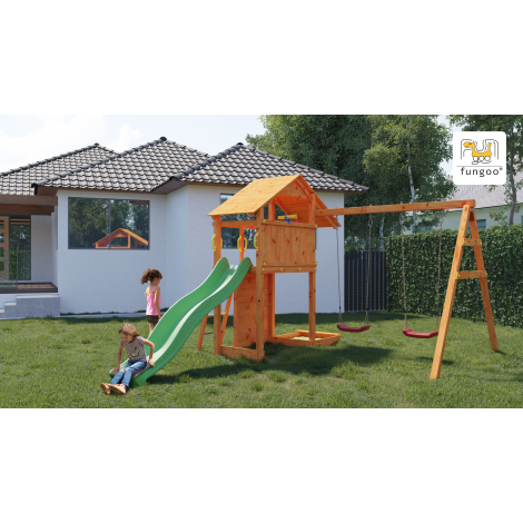 Complex Joacă Fungoo Smart 2 - Leagane, Tobogan, Turn - imagine 2
