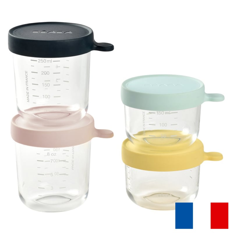 Set 4 Recipiente Sticlă Beaba 150/250ml