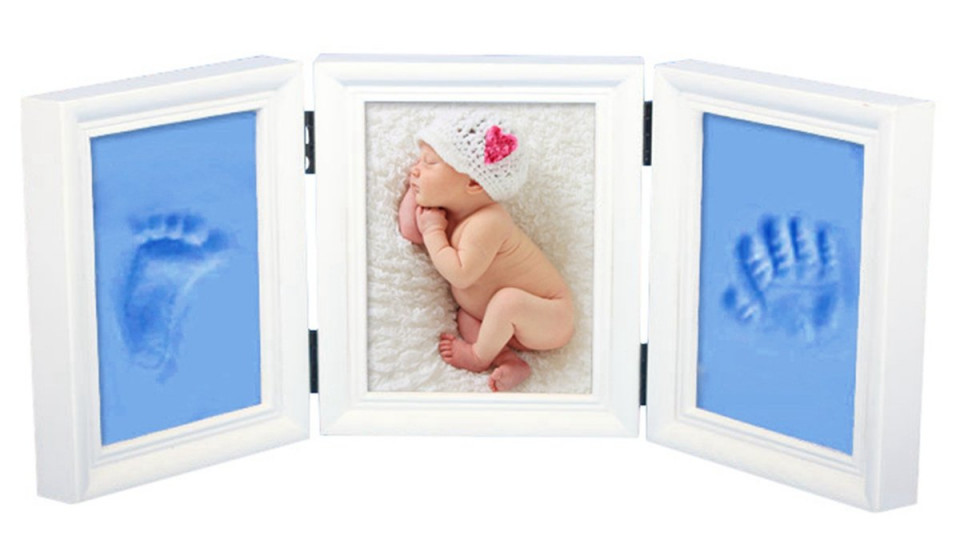 Kit Rama Foto Tripla Drool cu Amprente Mulaj Alb - imagine 5