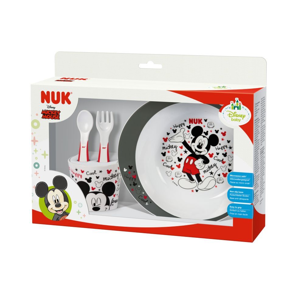 Set de masă NUK Mickey Mouse, 3 piese