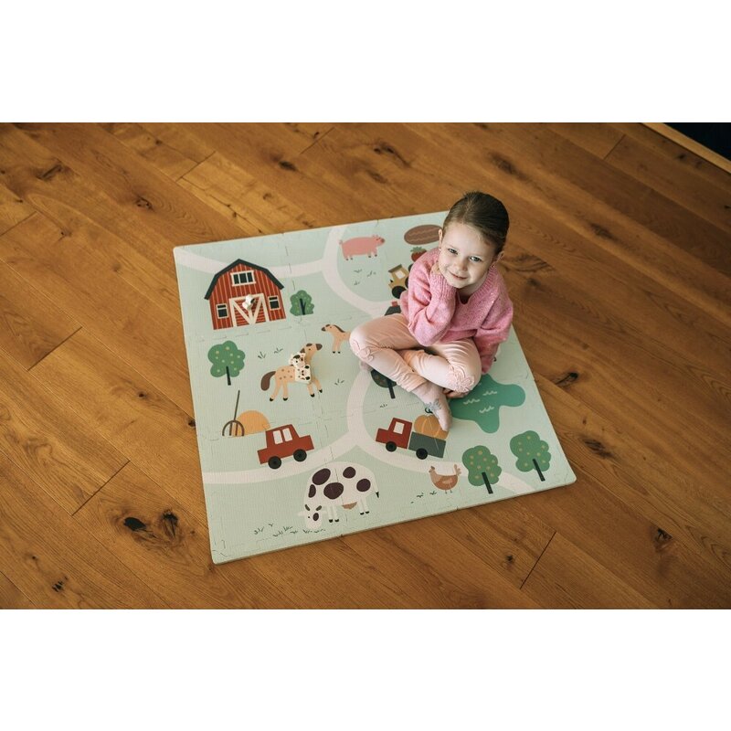Covoraș Puzzle Farm Free2Play 91x91 cm