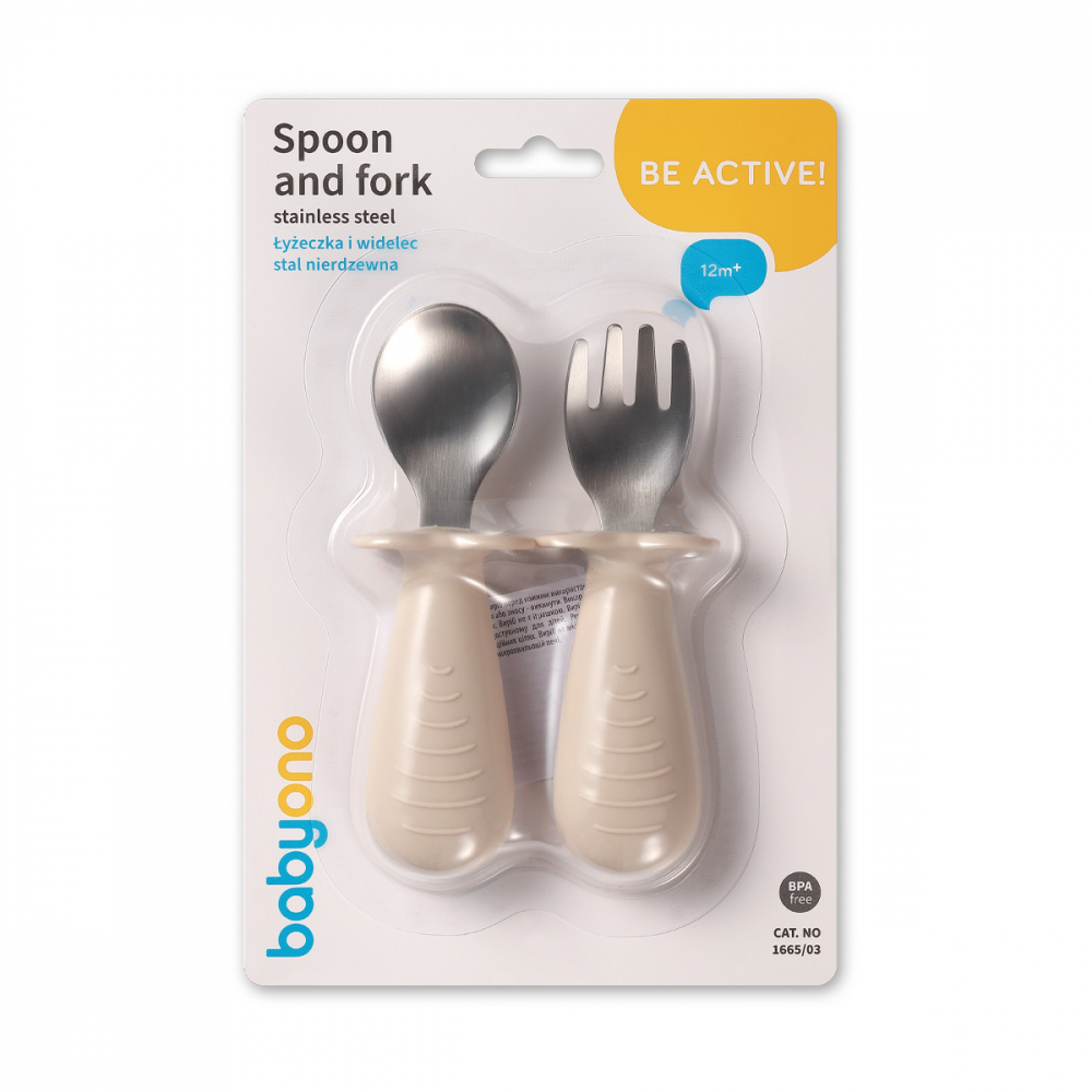 Set tacamuri Babyono inox bej, sigur pentru copii