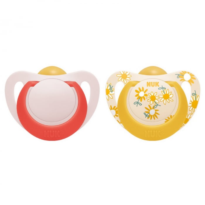 Suzeta Nuk Star Latex Rosu 18-36 luni, Set 2 Bucati