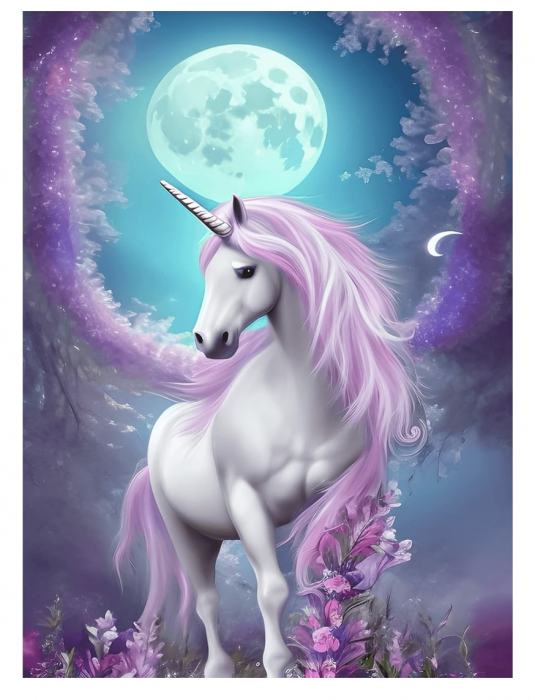 Tablou Unicorn 5D cu Rama - Krista 40x50cm