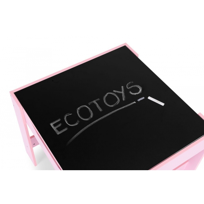 Set Masa Scaune Ecotoys Roz Copii - imagine 9