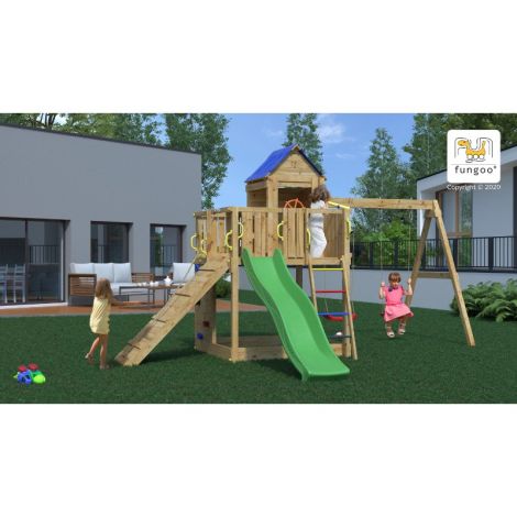 Fungoo Treehouse 7in1 - Spațiu Joacă Lemn pentru 10 Copii - imagine 3