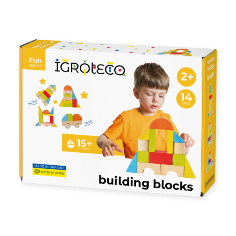 Set Constructii Lemn Igroteco 14 Piese