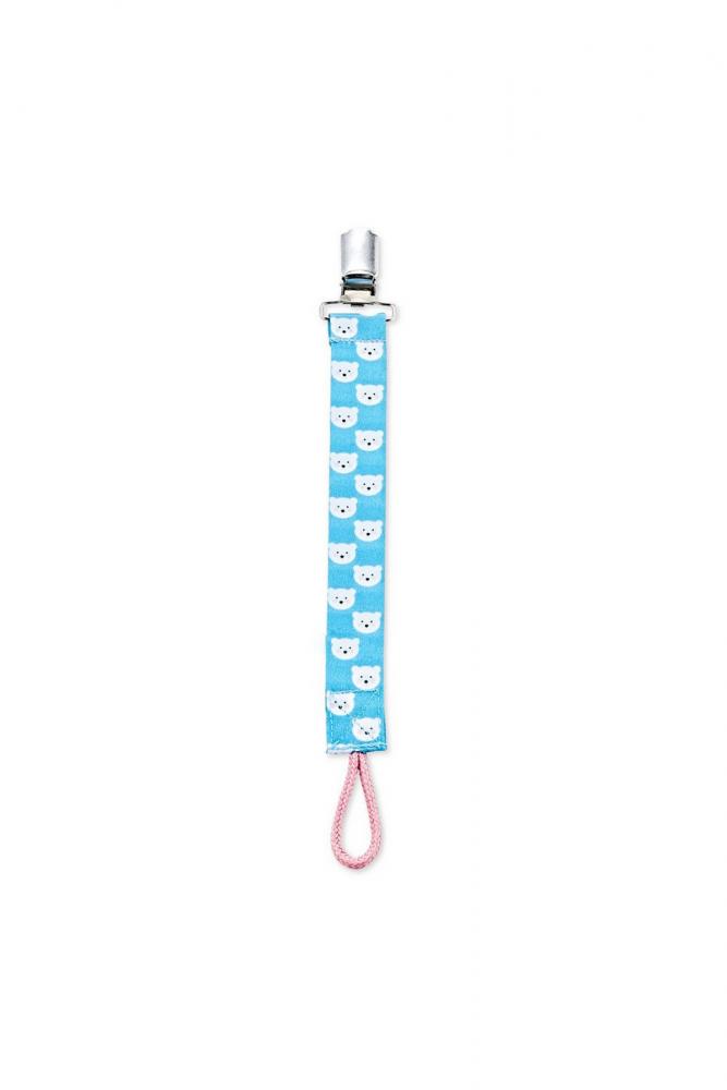 Lanțisor Suzeță Babyjem Bear Blue Textil
