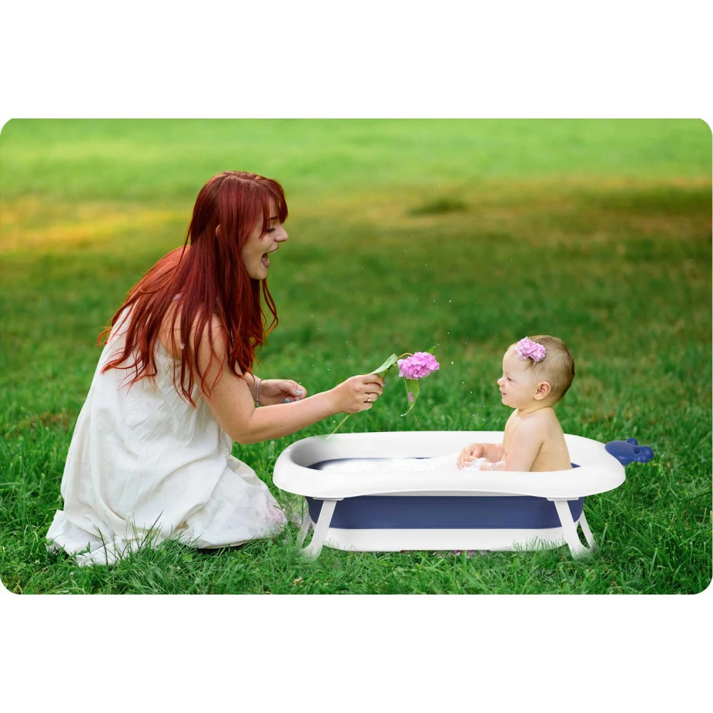 Cadita Little Mom King Blue cu Reductor Pliabil - imagine 4