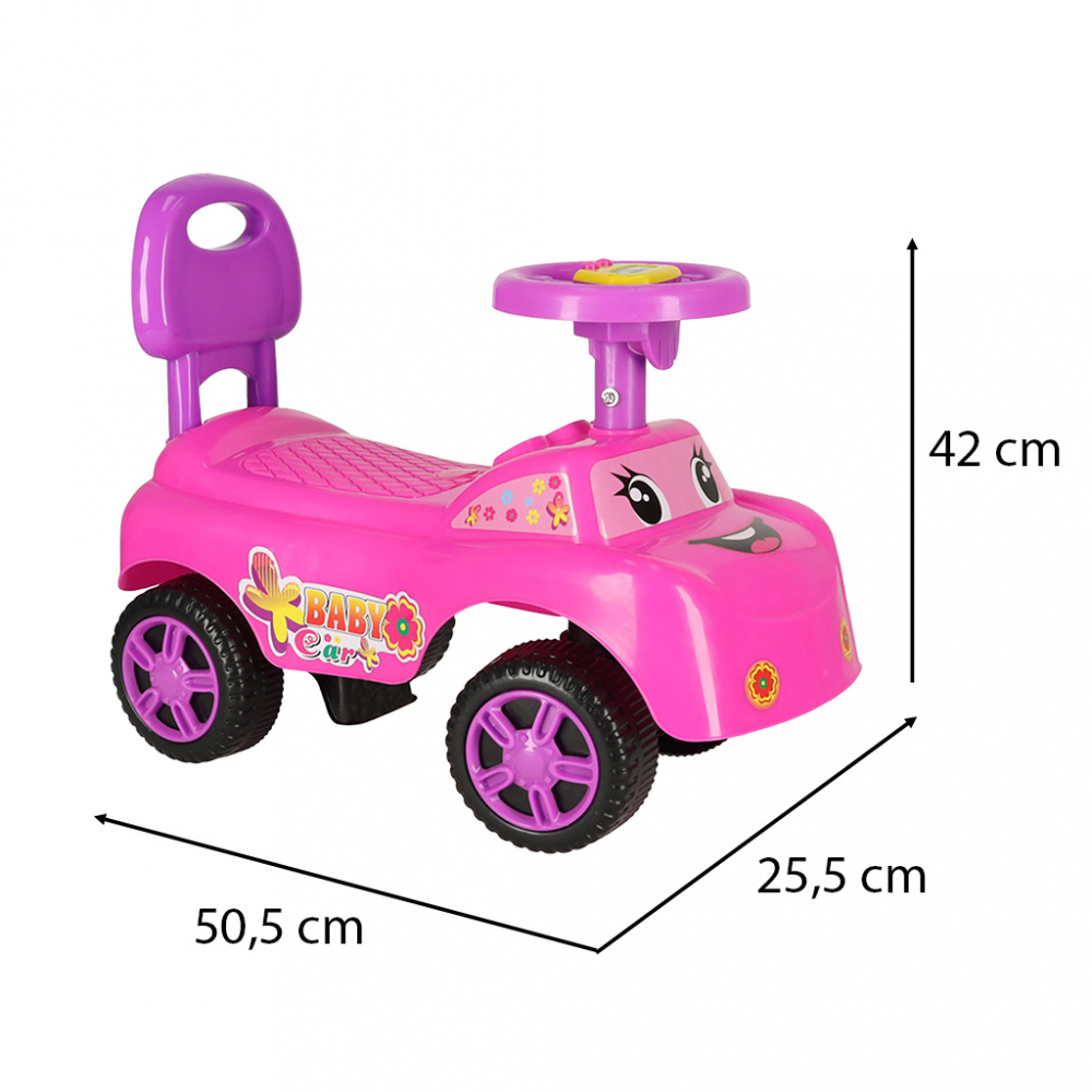 Mașinuță Ikonka Pink Fără Pedale, 1-3 Ani - imagine 6